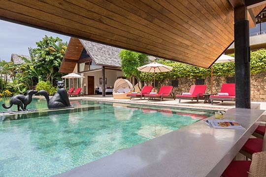 Tropical sala by the pool